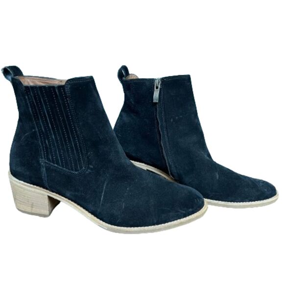 Paul Green Sante Zip Western Chelsea Black Suede Ankle Boots Size 8.5 US /6.5 UK - Picture 5 of 6